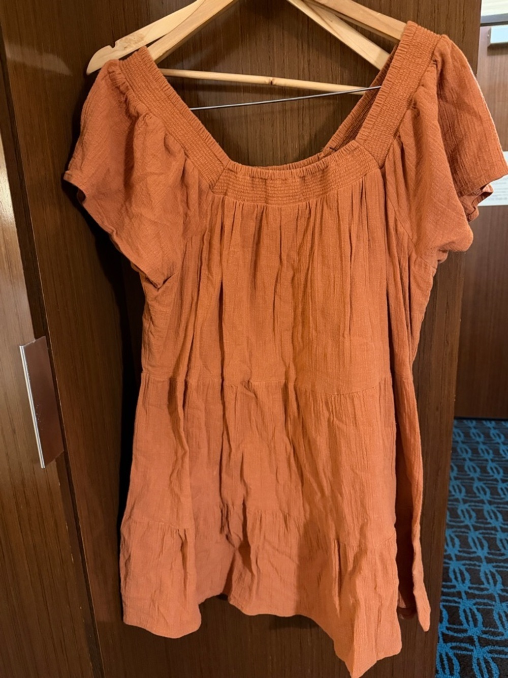 Studio West Burnt Orange Peasant Tunic